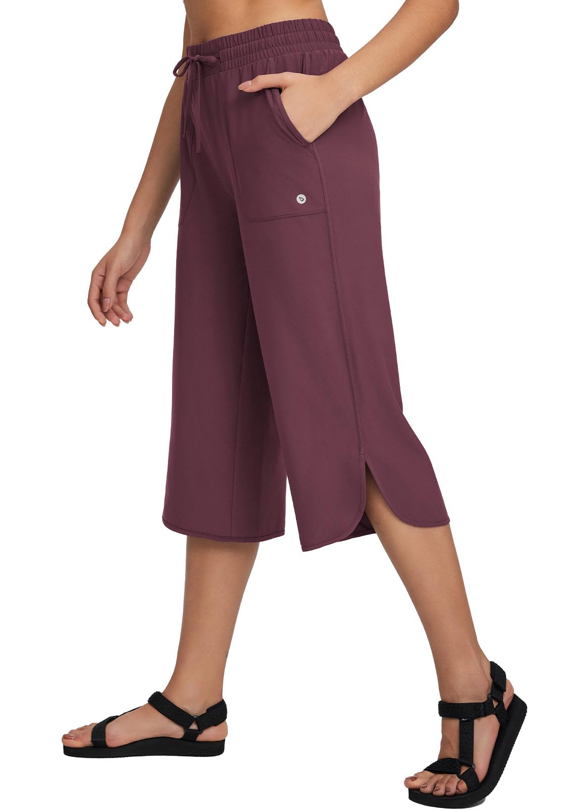 baleaf Zwembroek voor dames, hoge taille, met ritssluiting, Pokcets Liner Zwemplank Running Zomer Shorts 15 '', Zwart, XS